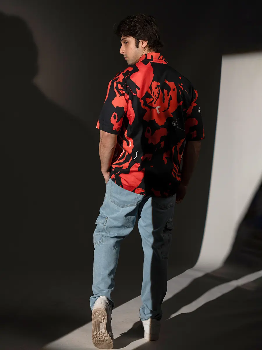 Red Printed Shirt for Men - Image 5