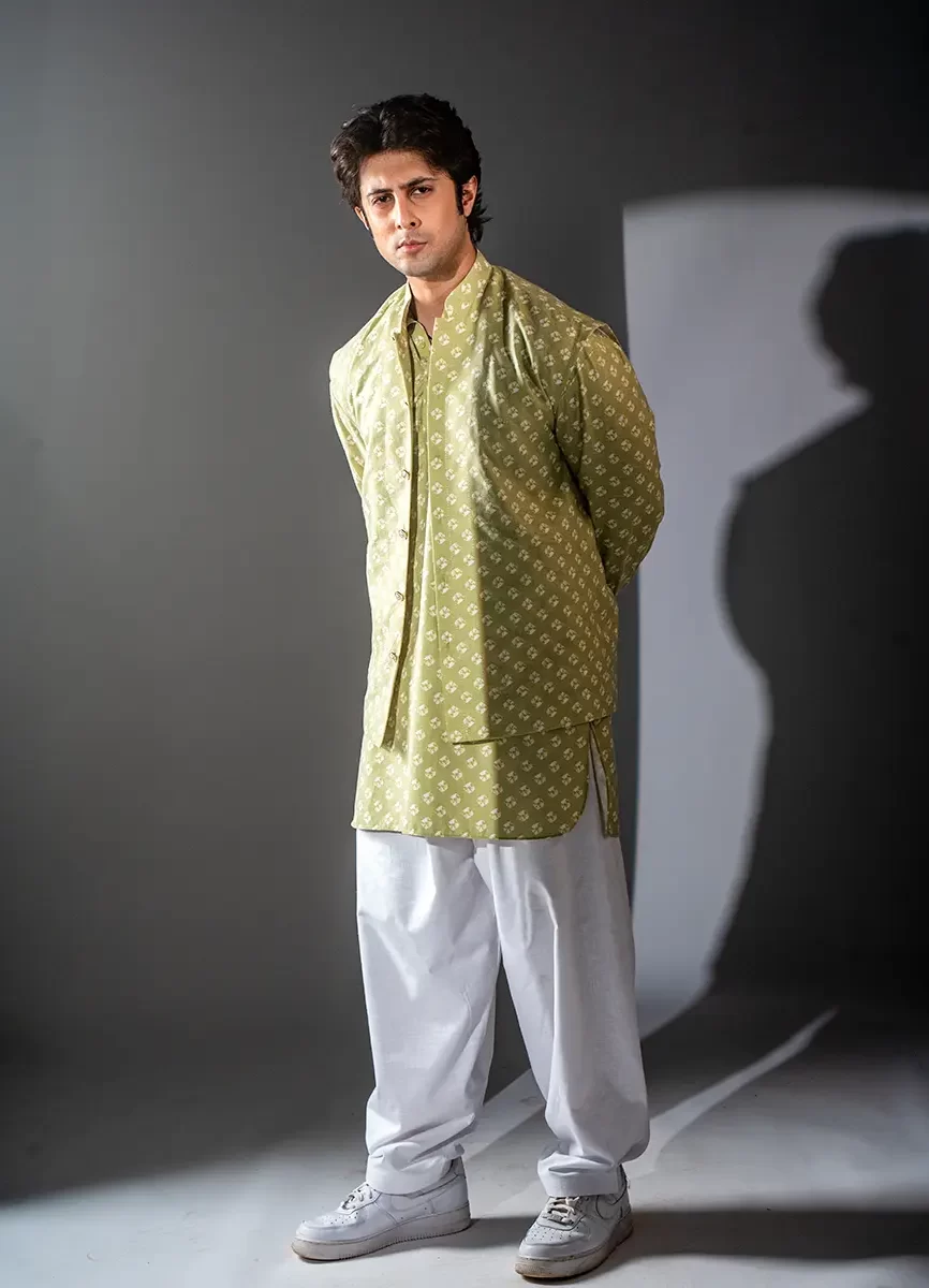 Green A-Line Kurta Set