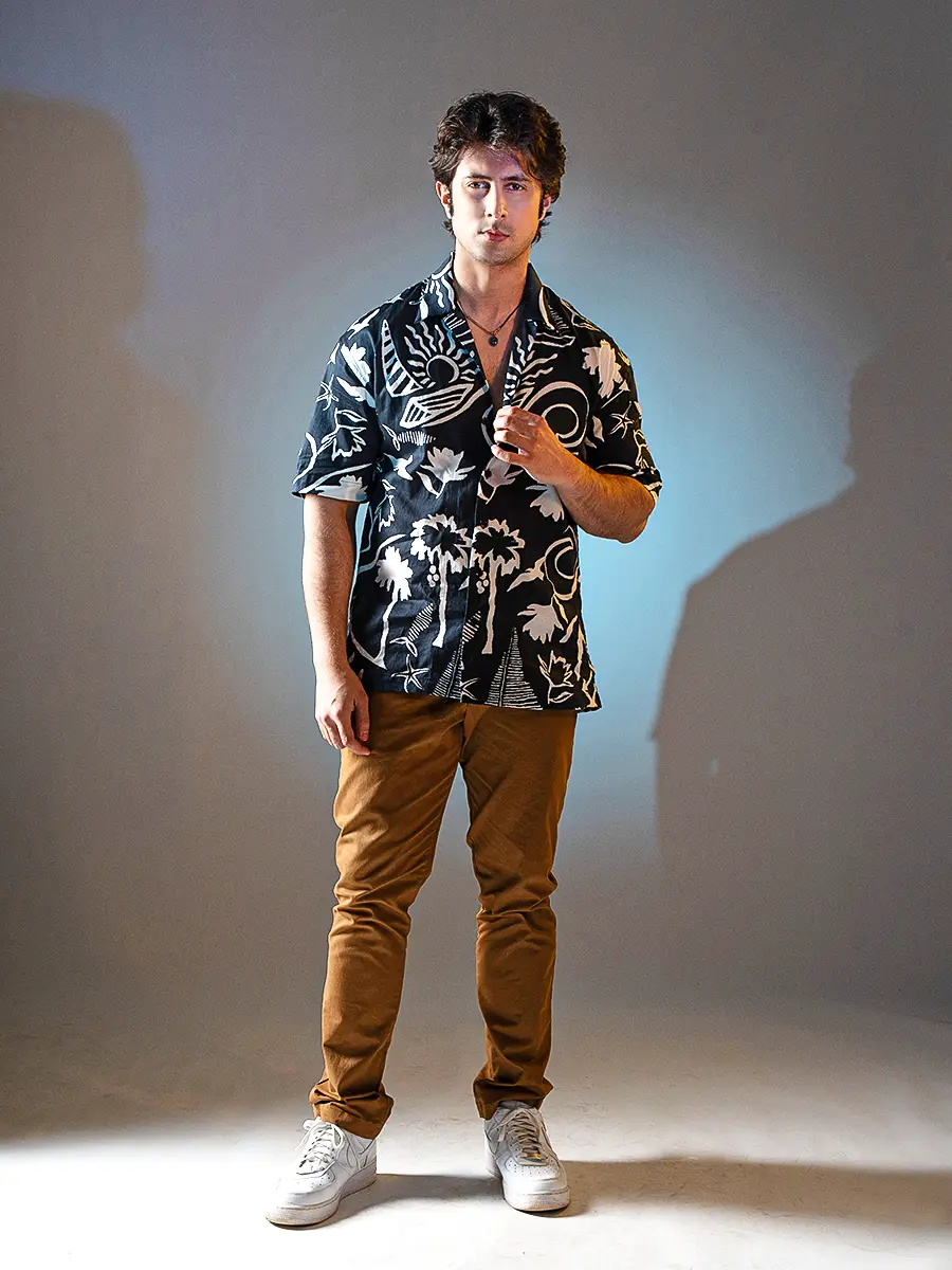 Printed Black & White Shirt - Image 3