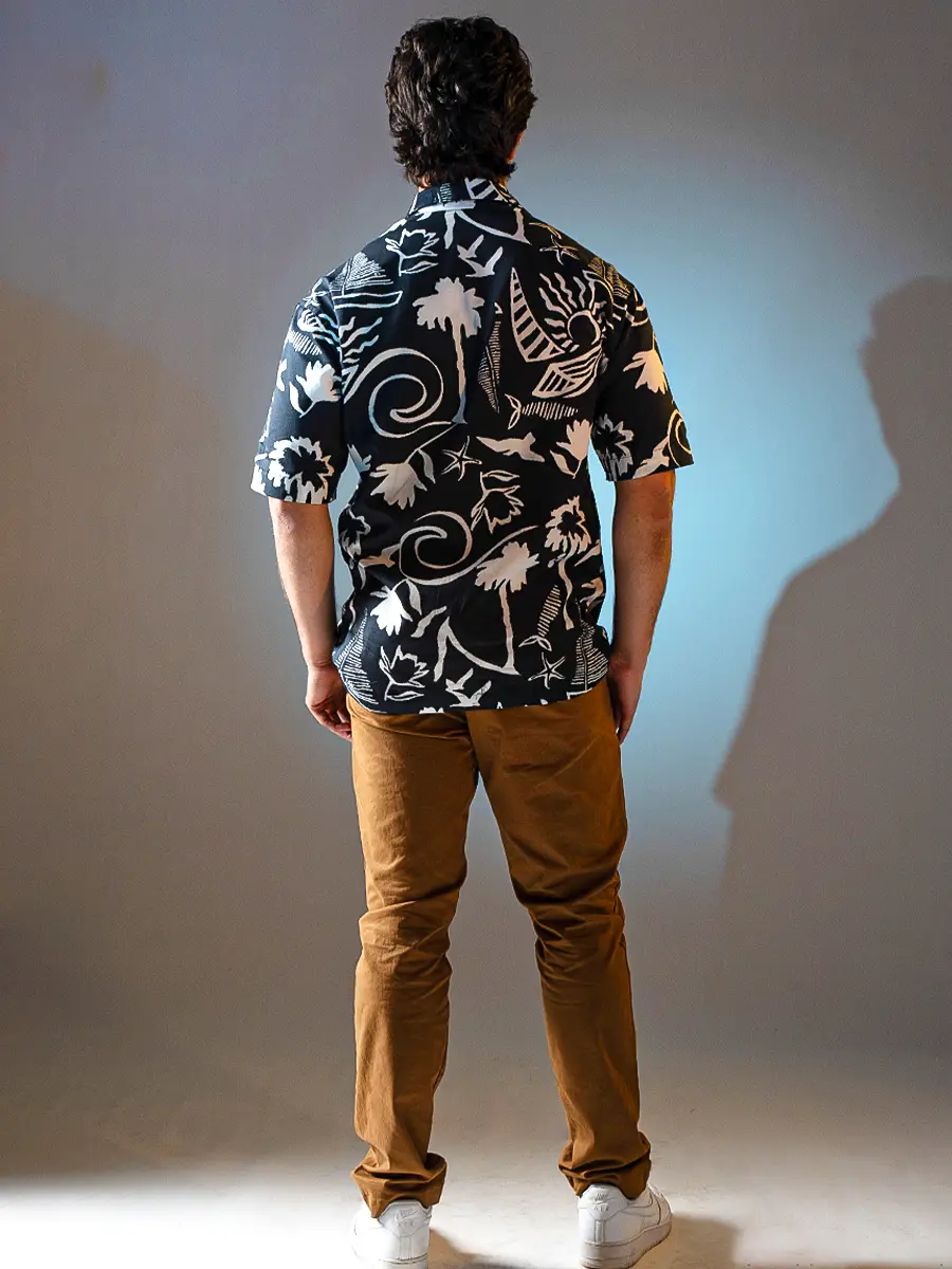 Printed Black & White Shirt - Image 4