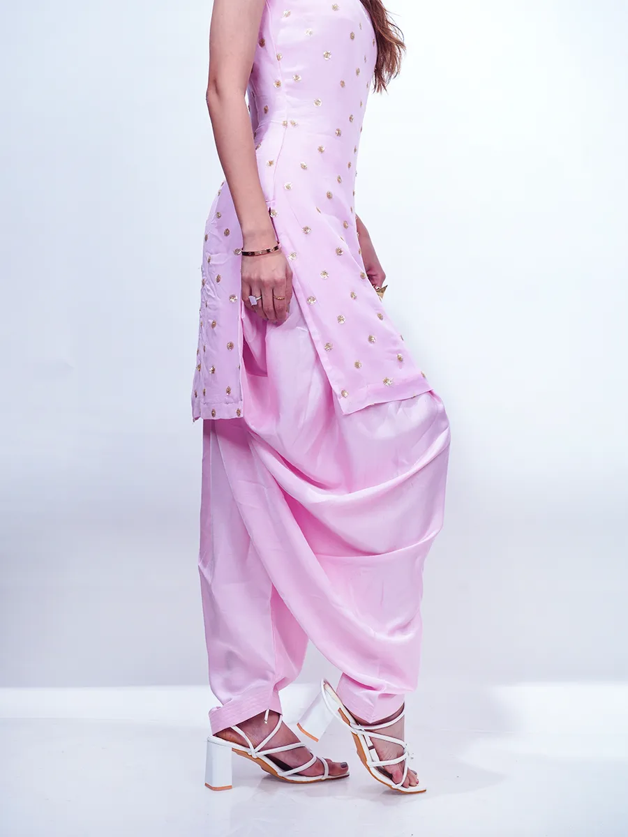 Pink Patiala Suit Set with Dupatta - Image 6