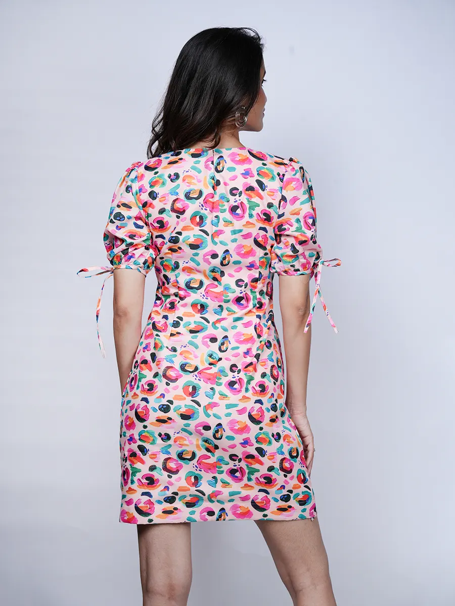 Pink Printed Dress - Image 4