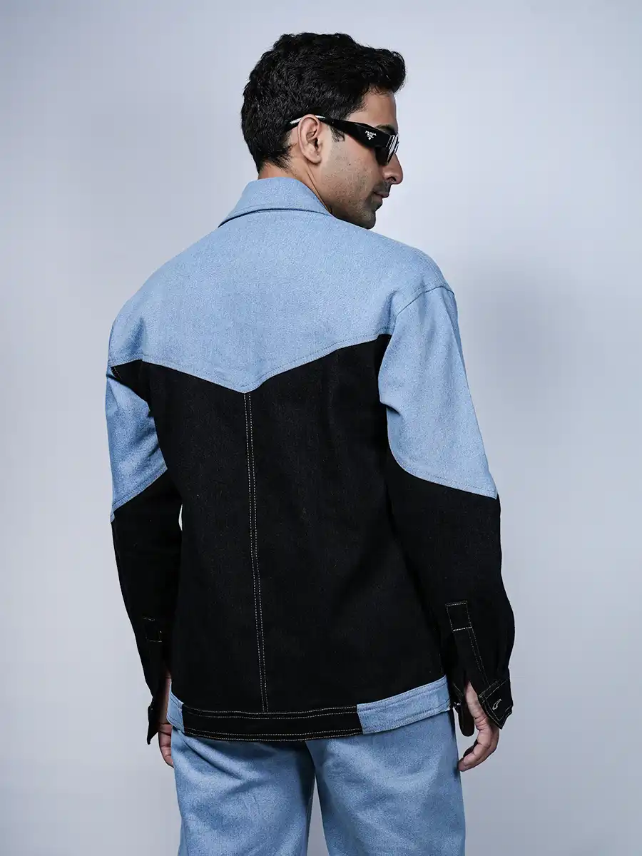 Black & Blue Denim Jacket - Image 4